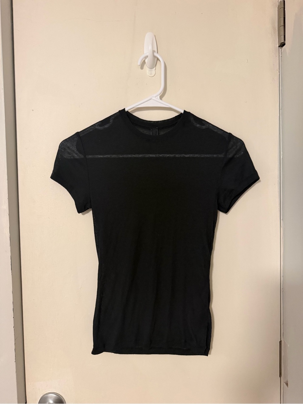SKIMS Black Short Sleeve Slim Crewneck Tee